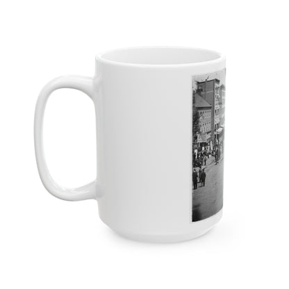 Washington, D.C. Artillery Unit Passing On Pennsylvania Avenue Near The Treasury (U.S. Civil War) White Coffee Mug-The Sticker Space