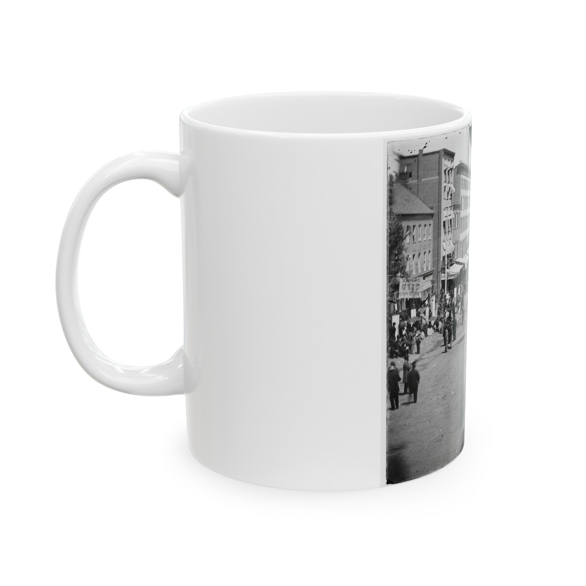 Washington, D.C. Artillery Unit Passing On Pennsylvania Avenue Near The Treasury (U.S. Civil War) White Coffee Mug-The Sticker Space