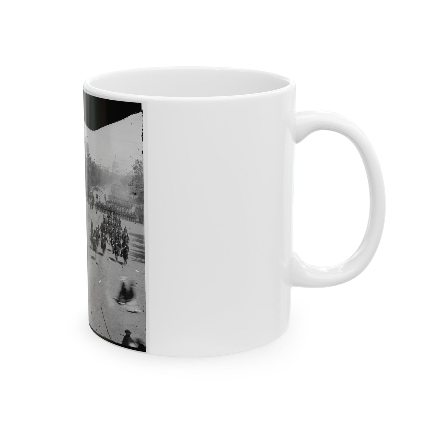 Washington, D.C. Artillery Unit Passing On Pennsylvania Avenue Near The Treasury (U.S. Civil War) White Coffee Mug-The Sticker Space