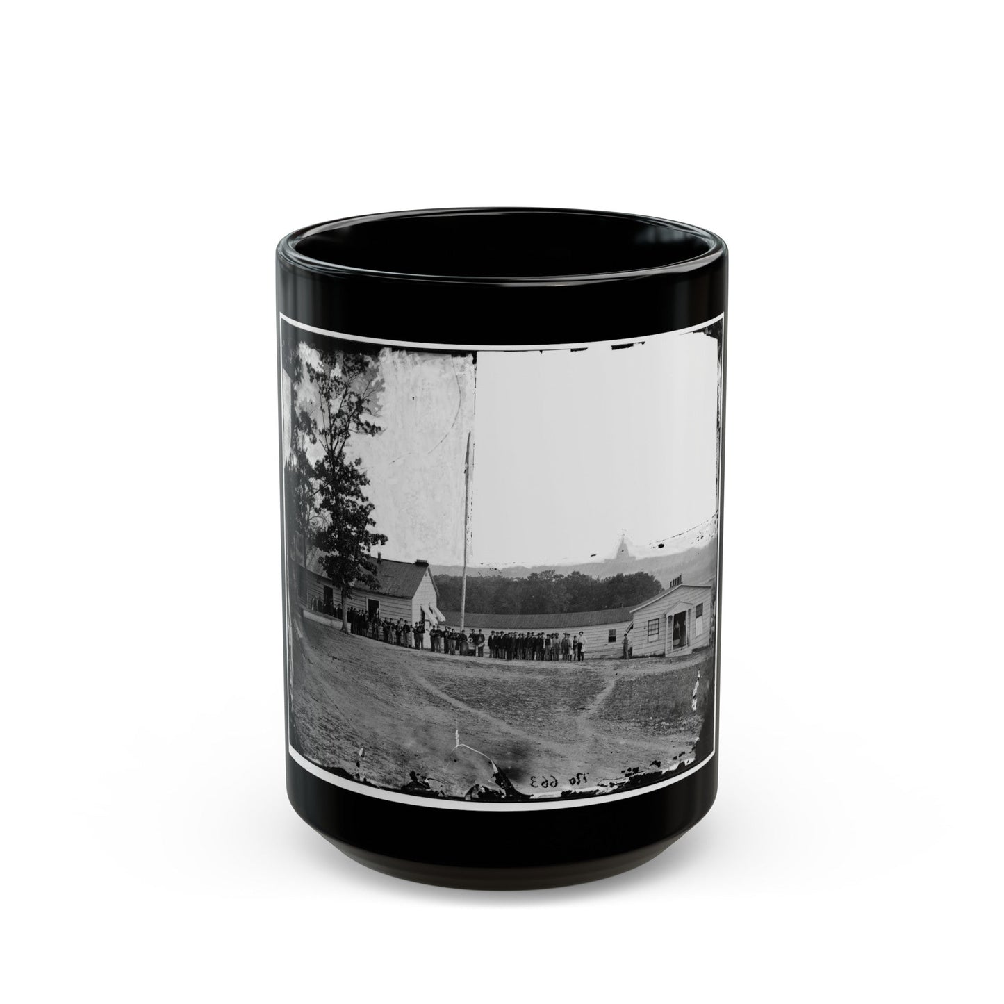 Washington, D.C. Band Before Officers' Quarters At Harewood Hospital (U.S. Civil War) Black Coffee Mug-15oz-The Sticker Space