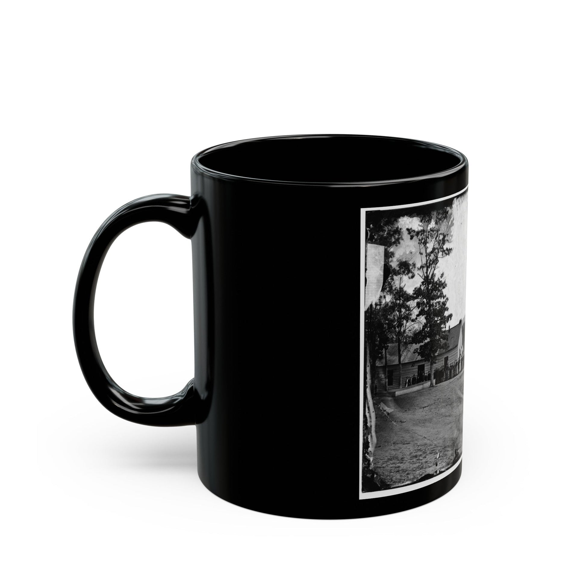 Washington, D.C. Band Before Officers' Quarters At Harewood Hospital (U.S. Civil War) Black Coffee Mug-The Sticker Space