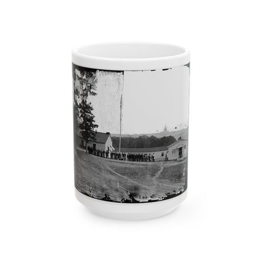 Washington, D.C. Band Before Officers' Quarters At Harewood Hospital (U.S. Civil War) White Coffee Mug-15oz-The Sticker Space