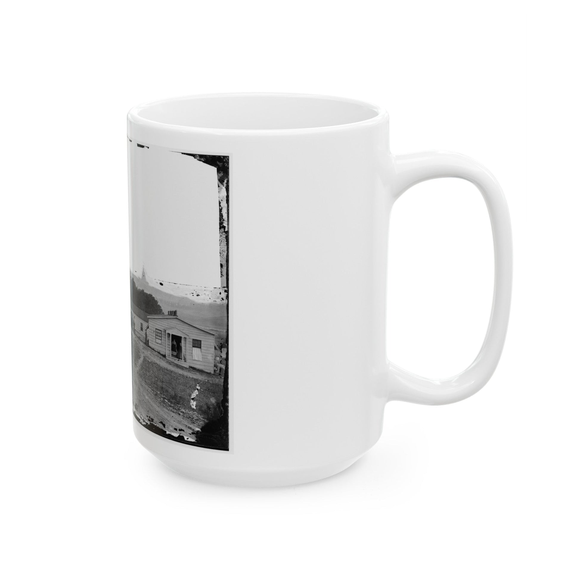 Washington, D.C. Band Before Officers' Quarters At Harewood Hospital (U.S. Civil War) White Coffee Mug-The Sticker Space