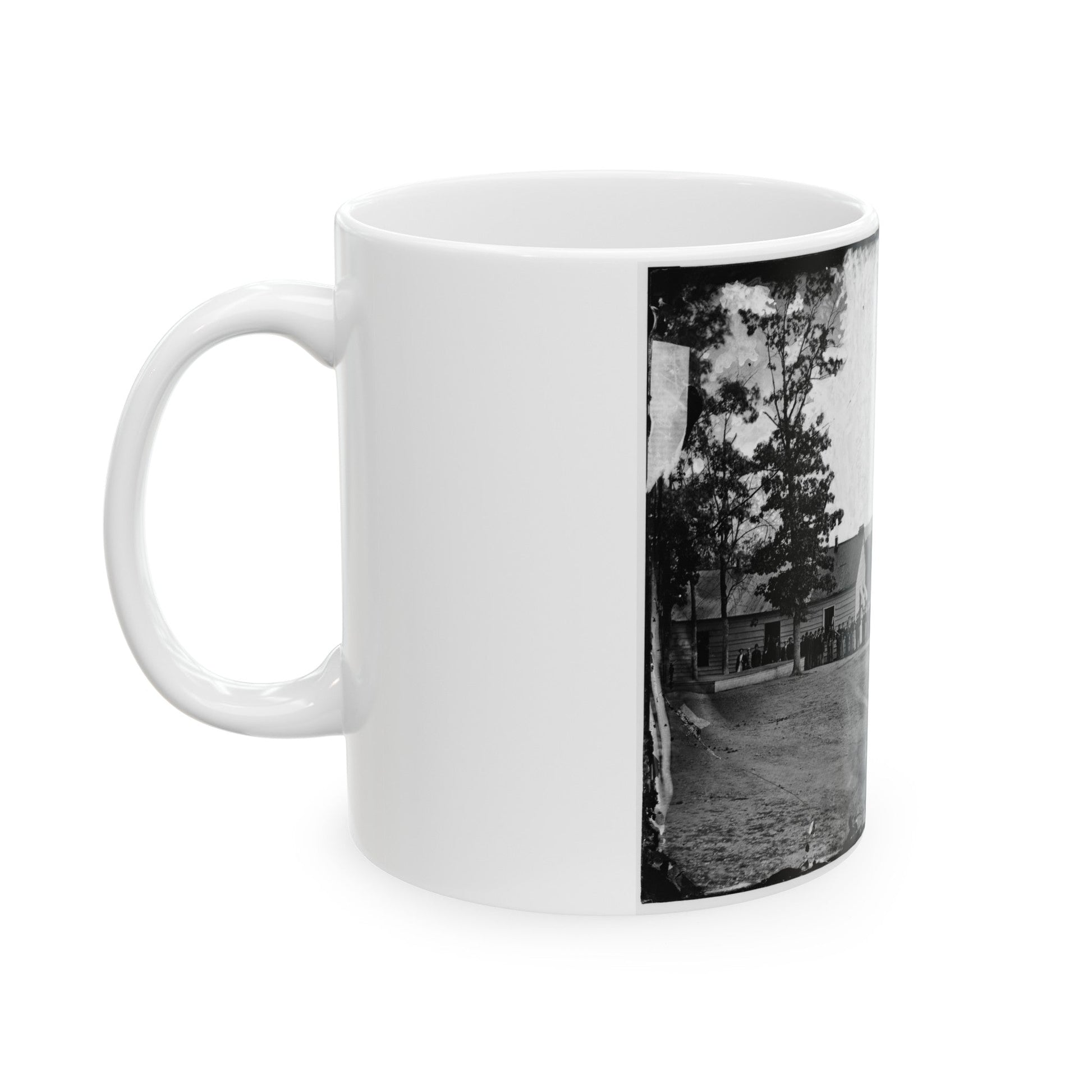 Washington, D.C. Band Before Officers' Quarters At Harewood Hospital (U.S. Civil War) White Coffee Mug-The Sticker Space