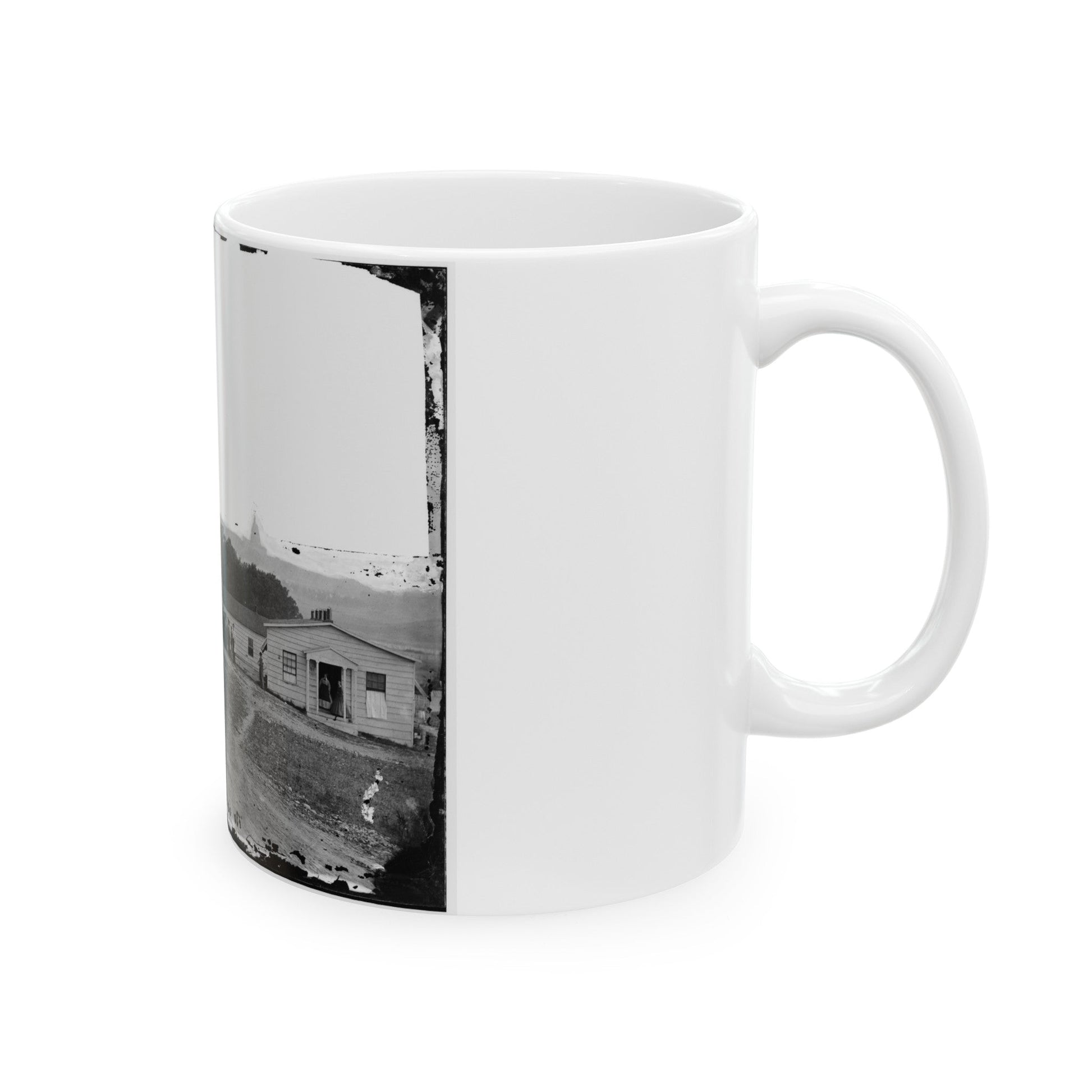 Washington, D.C. Band Before Officers' Quarters At Harewood Hospital (U.S. Civil War) White Coffee Mug-The Sticker Space