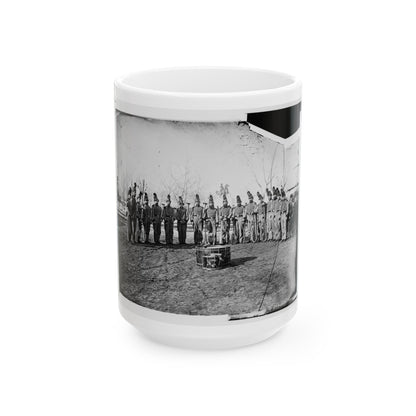 Washington, D.C. Band Of 9th Veteran Reserve Corps, In Shakoes And Frogged Jackets, At Washington Circle (U.S. Civil War) White Coffee Mug-15oz-The Sticker Space