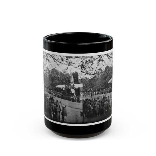 Washington, D.C. Cavalry Unit Passing Presidential Reviewing Stand (U.S. Civil War) Black Coffee Mug-15oz-The Sticker Space