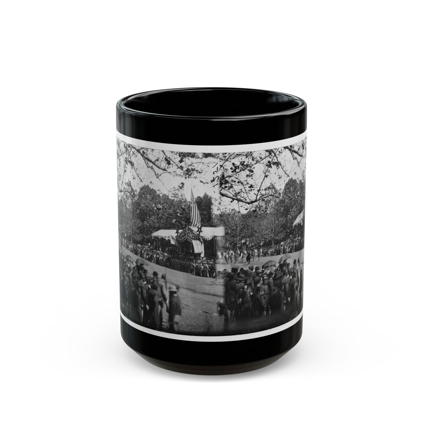 Washington, D.C. Cavalry Unit Passing Presidential Reviewing Stand (U.S. Civil War) Black Coffee Mug