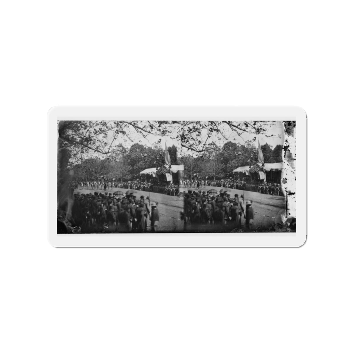 Washington, D.C. Cavalry Unit Passing Presidential Reviewing Stand (U.S. Civil War) Refrigerator Magnet-2" x 2"-The Sticker Space