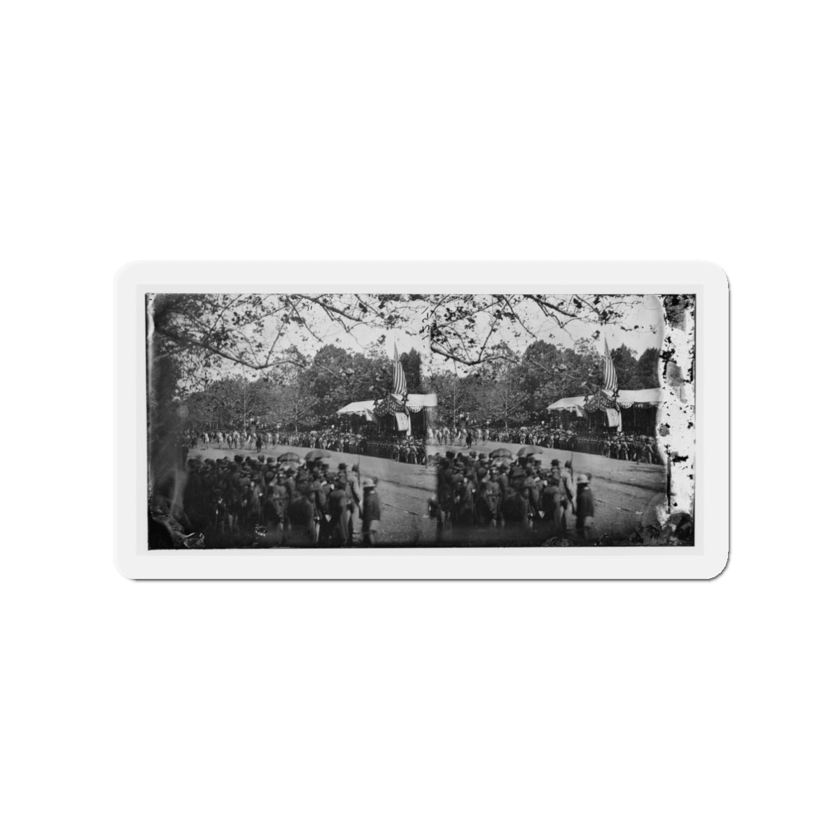 Washington, D.C. Cavalry Unit Passing Presidential Reviewing Stand (U.S. Civil War) Refrigerator Magnet-3" x 3"-The Sticker Space