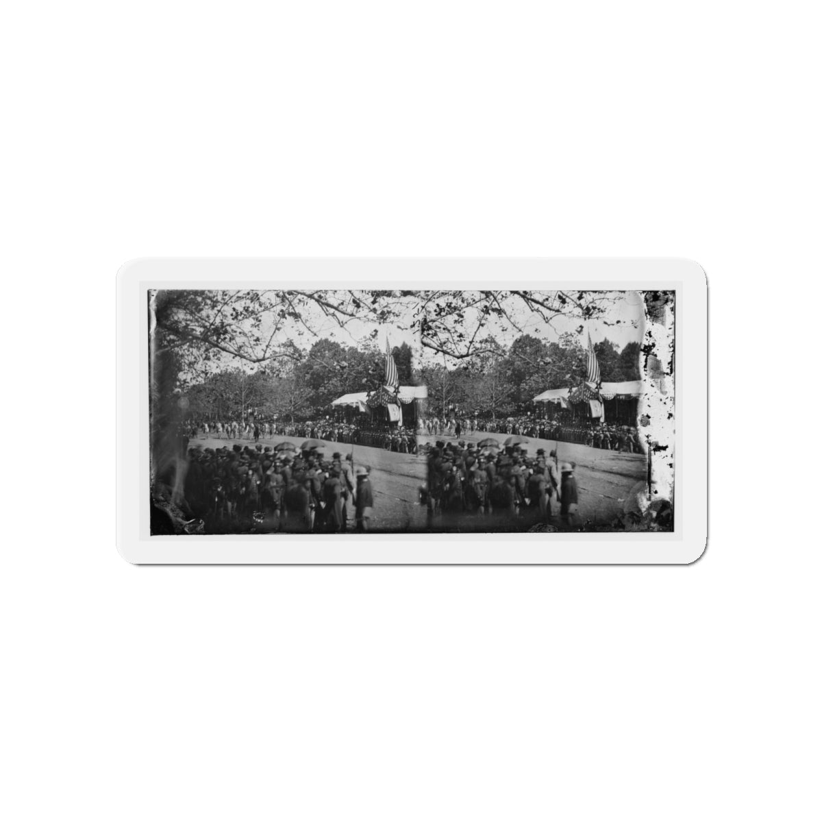 Washington, D.C. Cavalry Unit Passing Presidential Reviewing Stand (U.S. Civil War) Refrigerator Magnet-4" x 4"-The Sticker Space