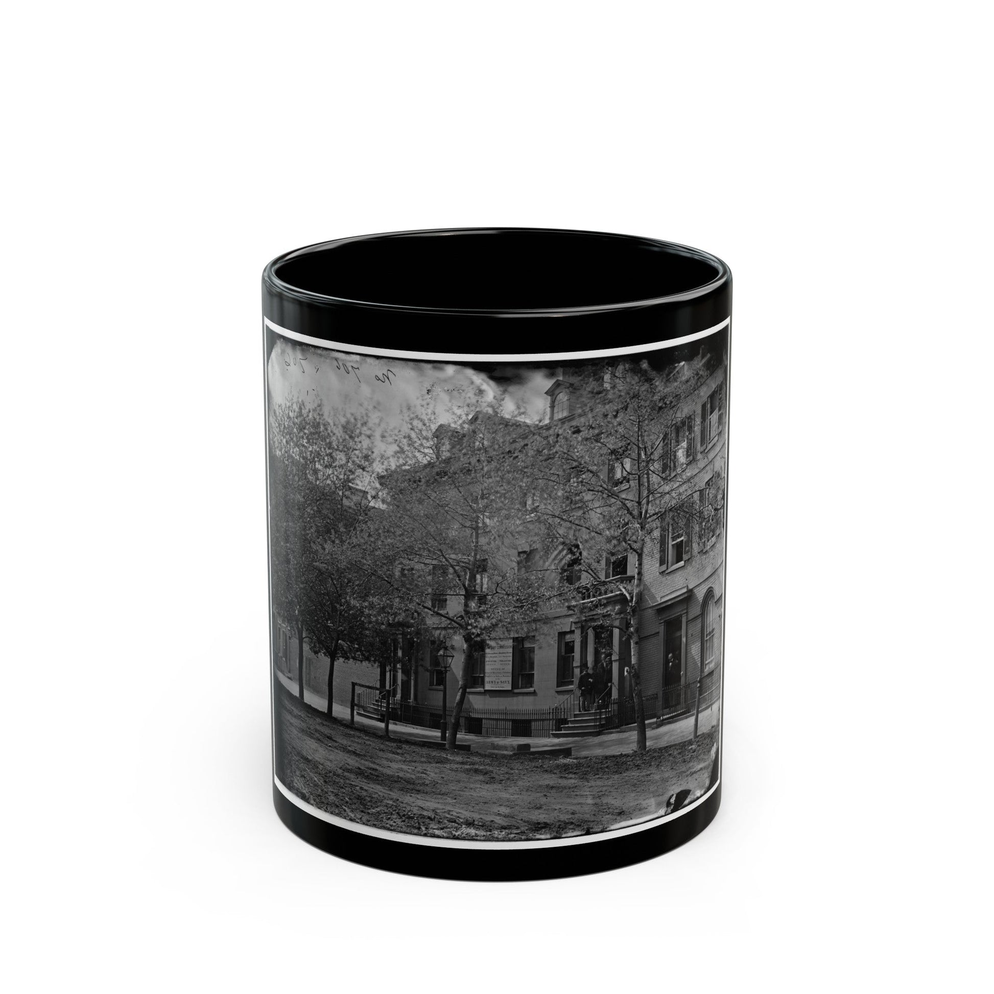 Washington, D.C. Central Office Of The Sanitary Commission, 1333 F Street, N.W. (U.S. Civil War) Black Coffee Mug-11oz-The Sticker Space