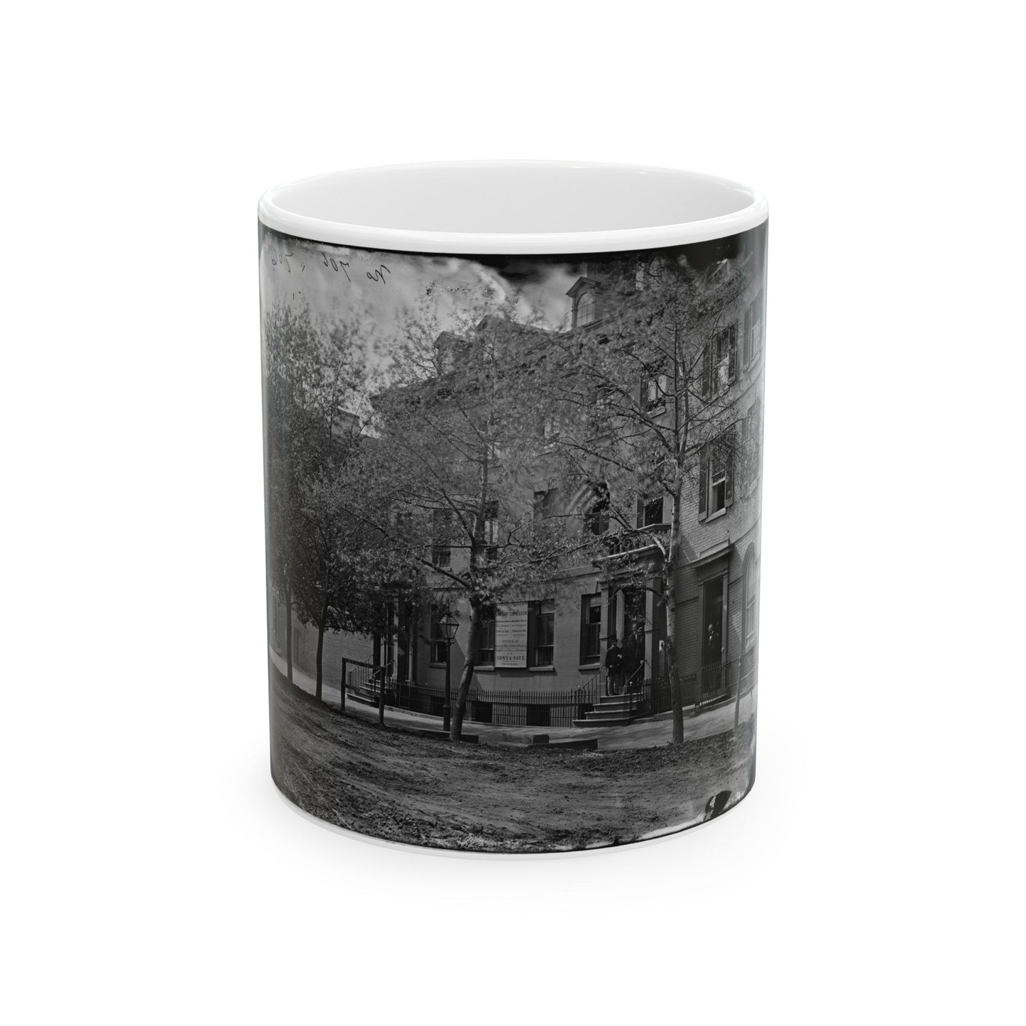 Washington, D.C. Central Office Of The Sanitary Commission, 1333 F Street, N.W. (U.S. Civil War) White Coffee Mug-11oz-The Sticker Space