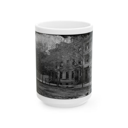 Washington, D.C. Central Office Of The Sanitary Commission, 1333 F Street, N.W. (U.S. Civil War) White Coffee Mug-15oz-The Sticker Space