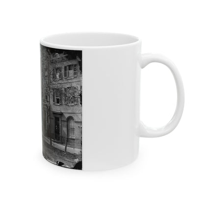 Washington, D.C. Central Office Of The Sanitary Commission, 1333 F Street, N.W. (U.S. Civil War) White Coffee Mug-The Sticker Space