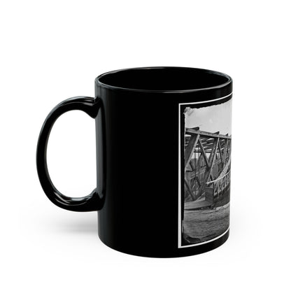 Washington, D.C. Chain Bridge Over The Potomac; Chesapeake And Ohio Canal In Foreground (U.S. Civil War) Black Coffee Mug-The Sticker Space