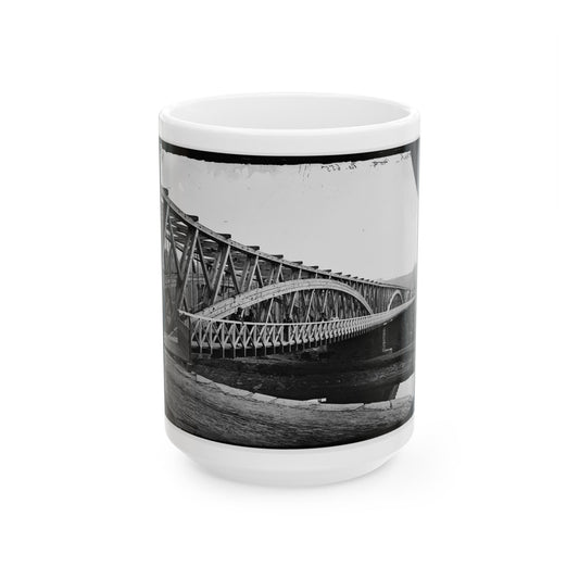 Washington, D.C. Chain Bridge Over The Potomac; Chesapeake And Ohio Canal In Foreground (U.S. Civil War) White Coffee Mug-15oz-The Sticker Space