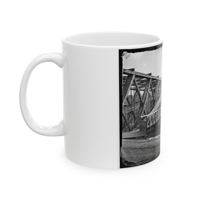 Washington, D.C. Chain Bridge Over The Potomac; Chesapeake And Ohio Canal In Foreground (U.S. Civil War) White Coffee Mug-The Sticker Space