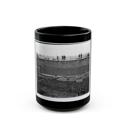 Washington, D.C. Coffins And Open Graves Ready For The Conspirators' Bodies At Right Of Scaffold (U.S. Civil War) Black Coffee Mug-15oz-The Sticker Space