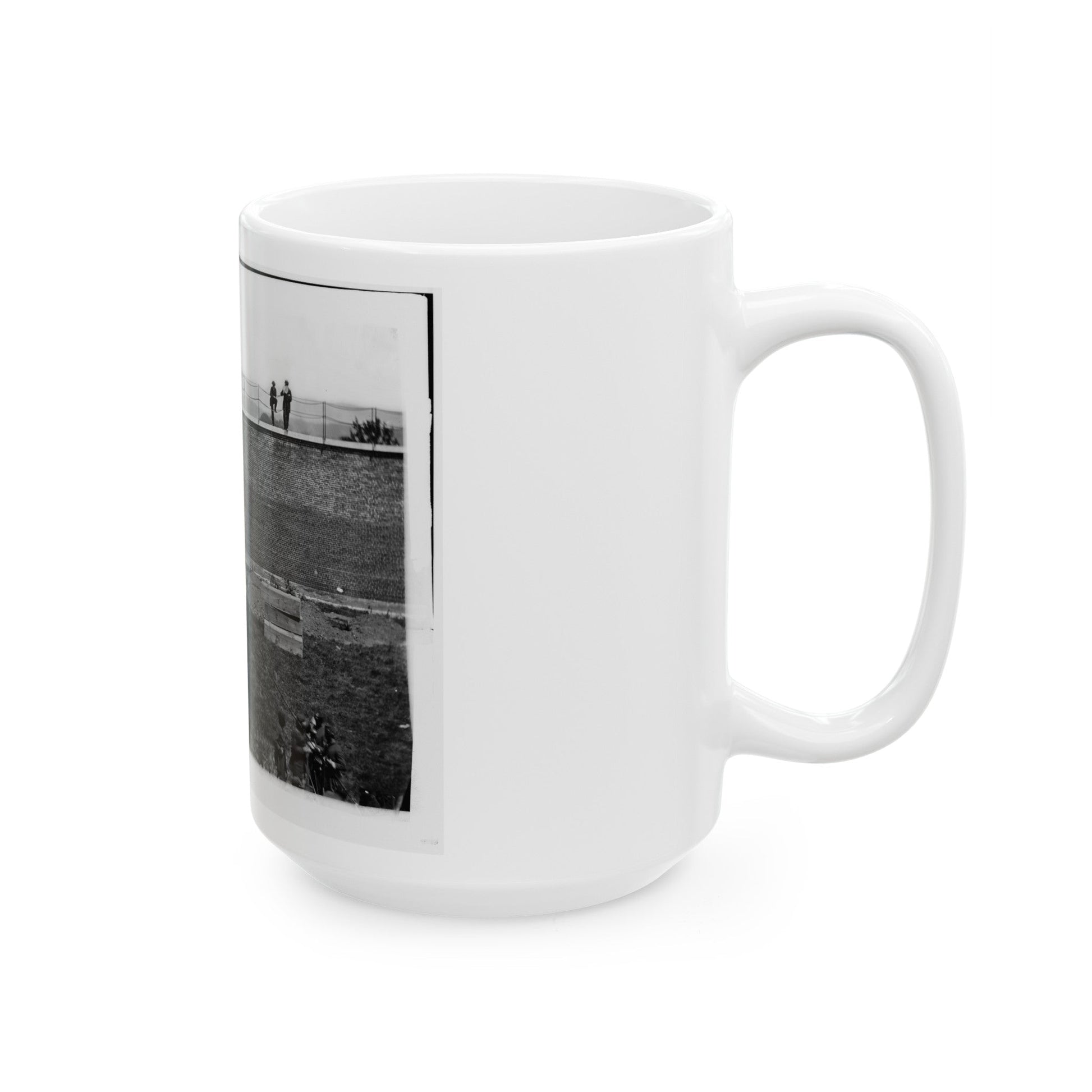 Washington, D.C. Coffins And Open Graves Ready For The Conspirators' Bodies At Right Of Scaffold (U.S. Civil War) White Coffee Mug-The Sticker Space