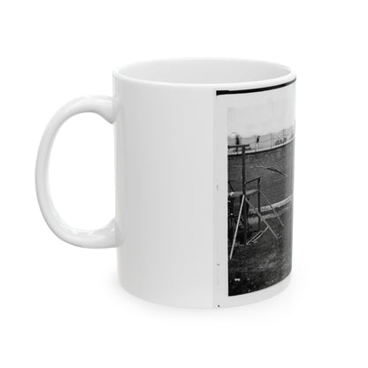 Washington, D.C. Coffins And Open Graves Ready For The Conspirators' Bodies At Right Of Scaffold (U.S. Civil War) White Coffee Mug-The Sticker Space