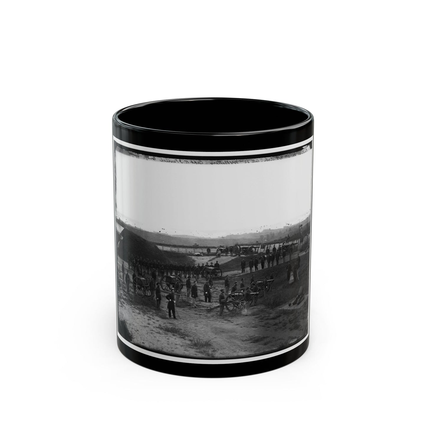 Washington, D.C. Company M, 9th New York Heavy Artillery, In A Fort (U.S. Civil War) Black Coffee Mug-11oz-The Sticker Space