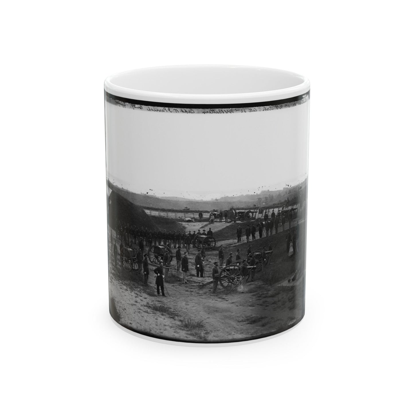 Washington, D.C. Company M, 9th New York Heavy Artillery, In A Fort (U.S. Civil War) White Coffee Mug-11oz-The Sticker Space