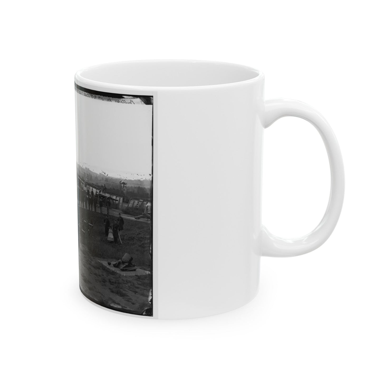 Washington, D.C. Company M, 9th New York Heavy Artillery, In A Fort (U.S. Civil War) White Coffee Mug-The Sticker Space