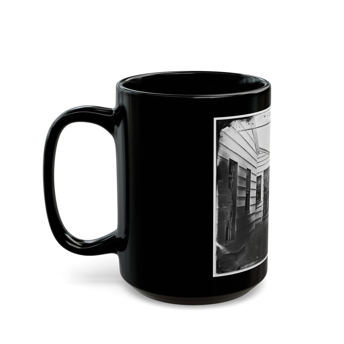 Washington, D.C. Convalescent Soldiers And Others Outside Quarters Of The Sanitary Commission Home Lodge (U.S. Civil War) Black Coffee Mug