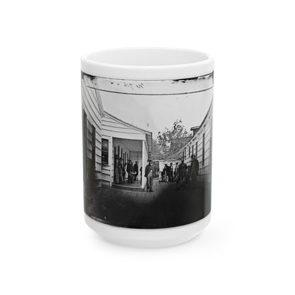 Washington, D.C. Convalescent Soldiers And Others Outside Quarters Of The Sanitary Commission Home Lodge (U.S. Civil War) White Coffee Mug-15oz-The Sticker Space