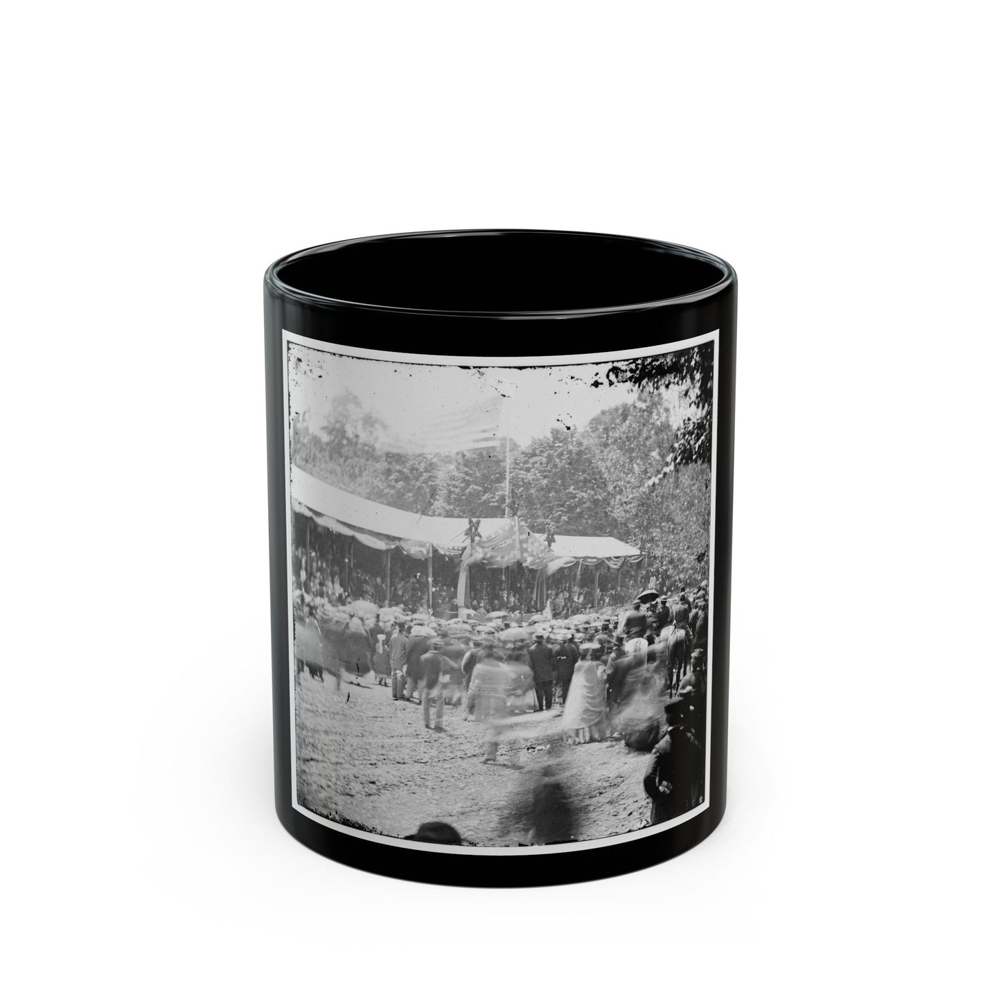 Washington, D.C. Crowd In Front Of Presidential Reviewing Stand (U.S. Civil War) Black Coffee Mug-11oz-The Sticker Space