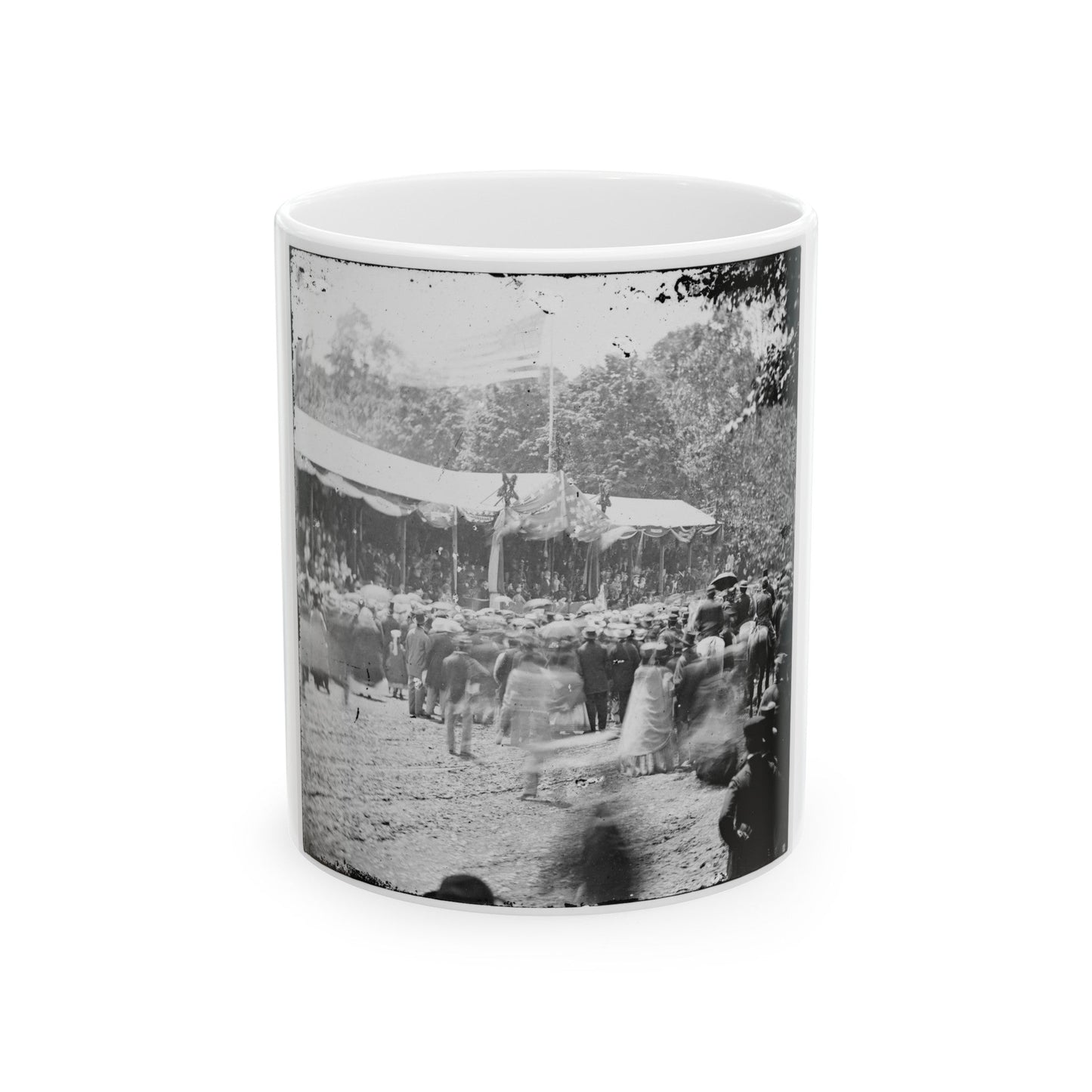 Washington, D.C. Crowd In Front Of Presidential Reviewing Stand (U.S. Civil War) White Coffee Mug-11oz-The Sticker Space