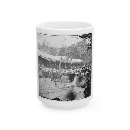 Washington, D.C. Crowd In Front Of Presidential Reviewing Stand (U.S. Civil War) White Coffee Mug-15oz-The Sticker Space