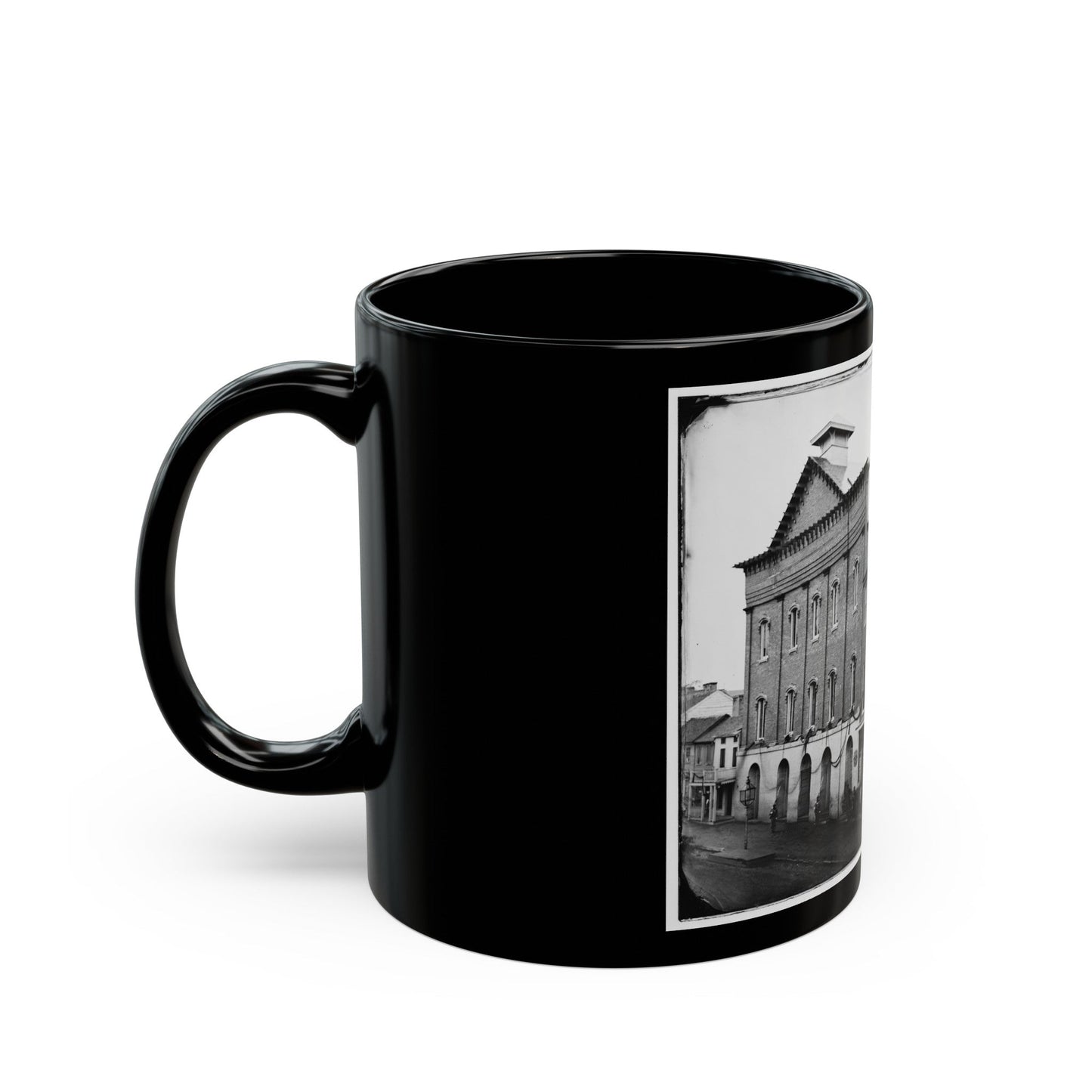 Washington, D.C. Ford's Theater With Guards Posted At Entrance And Crepe Draped From Windows (U.S. Civil War) Black Coffee Mug