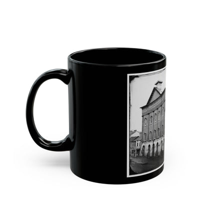 Washington, D.C. Ford's Theater With Guards Posted At Entrance And Crepe Draped From Windows (U.S. Civil War) Black Coffee Mug-The Sticker Space