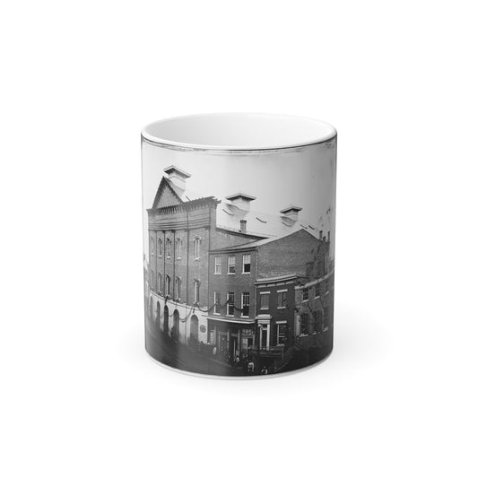 Washington, D.C. Ford's Theater With Guards Posted at Entrance and Crepe Draped From Windows (U.S. Civil War) Color Morphing Mug 11oz-11oz-The Sticker Space