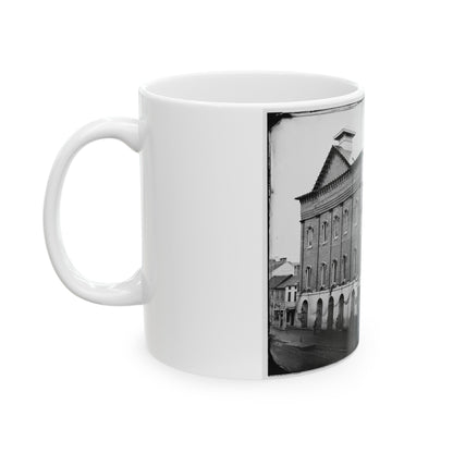 Washington, D.C. Ford's Theater With Guards Posted At Entrance And Crepe Draped From Windows (U.S. Civil War) White Coffee Mug-The Sticker Space