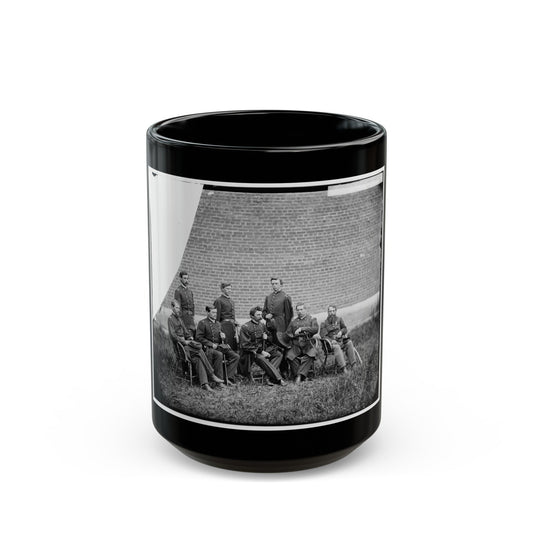 Washington, D.C. Gen. John F. Hartranft And Staff, Responsible For Securing The Conspirators At The Arsenal (U.S. Civil War) Black Coffee Mug-15oz-The Sticker Space