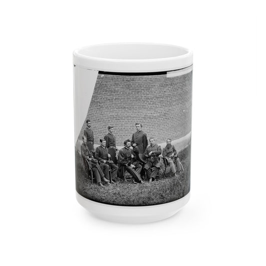 Washington, D.C. Gen. John F. Hartranft And Staff, Responsible For Securing The Conspirators At The Arsenal (U.S. Civil War) White Coffee Mug-15oz-The Sticker Space