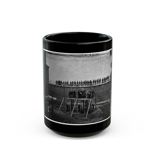 Washington, D.C. Gen. John F. Hartranft Reading The Death Warrant To The Conspirators On The Scaffold (U.S. Civil War) Black Coffee Mug-15oz-The Sticker Space