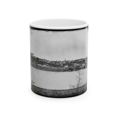 Washington, D.C. Georgetown From The Virginia Bank; Aqueduct Bridge At The Extreme Right (U.S. Civil War) White Coffee Mug-11oz-The Sticker Space