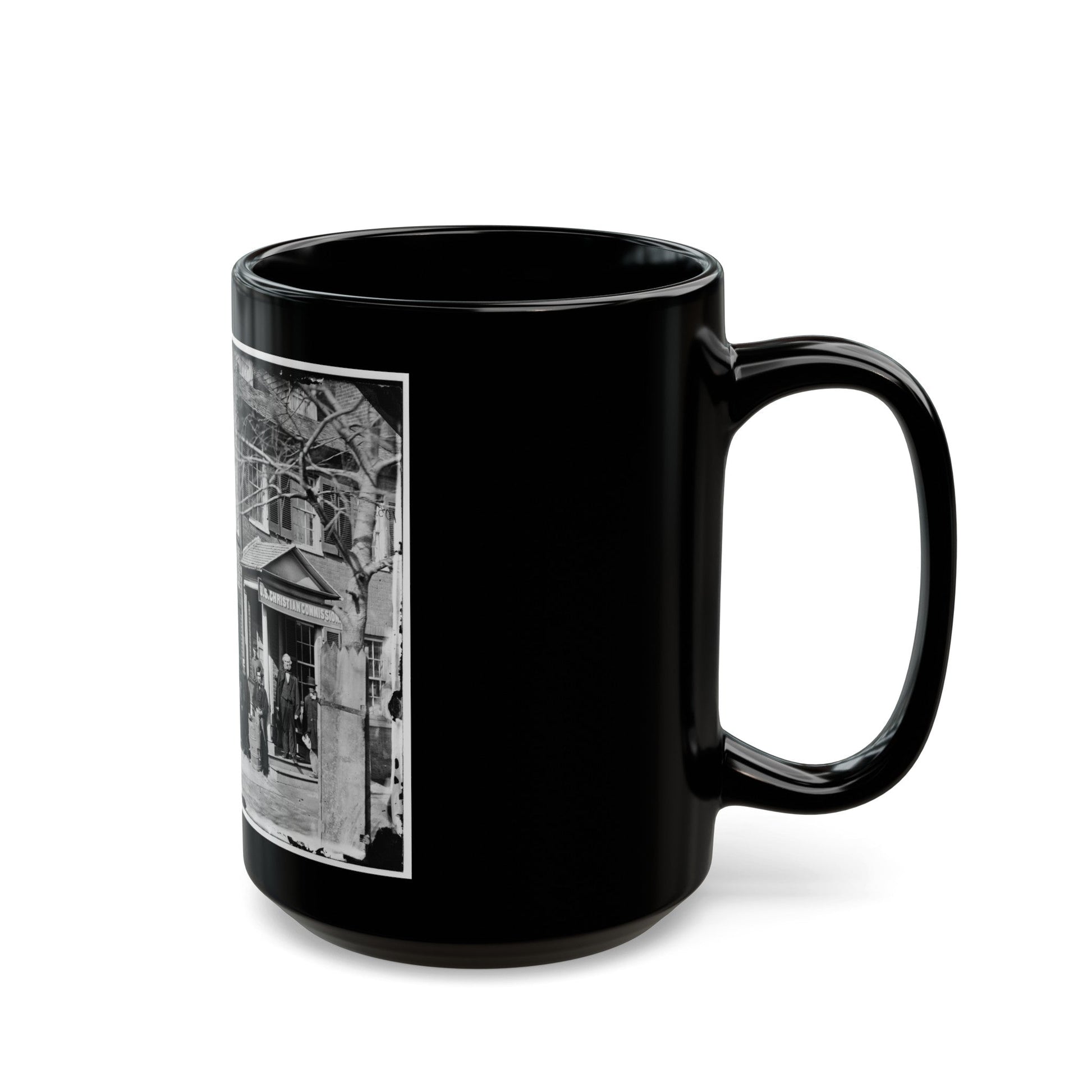 Washington, D.C. Group Before Office Of U.S. Christian Commission, 8th And H Sts. Nw (U.S. Civil War) Black Coffee Mug-The Sticker Space