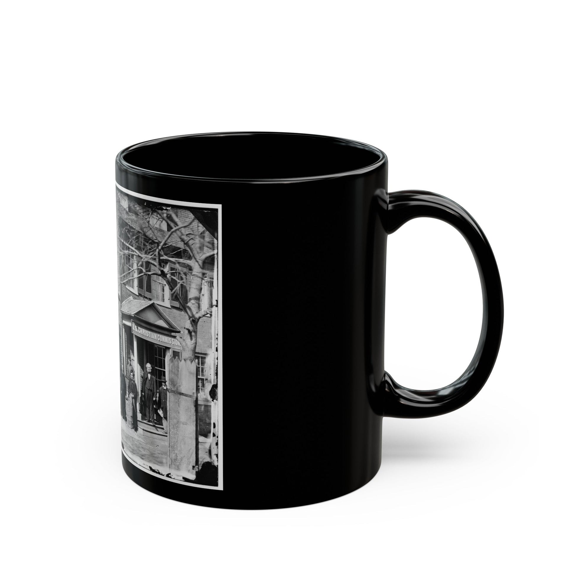 Washington, D.C. Group Before Office Of U.S. Christian Commission, 8th And H Sts. Nw (U.S. Civil War) Black Coffee Mug-The Sticker Space