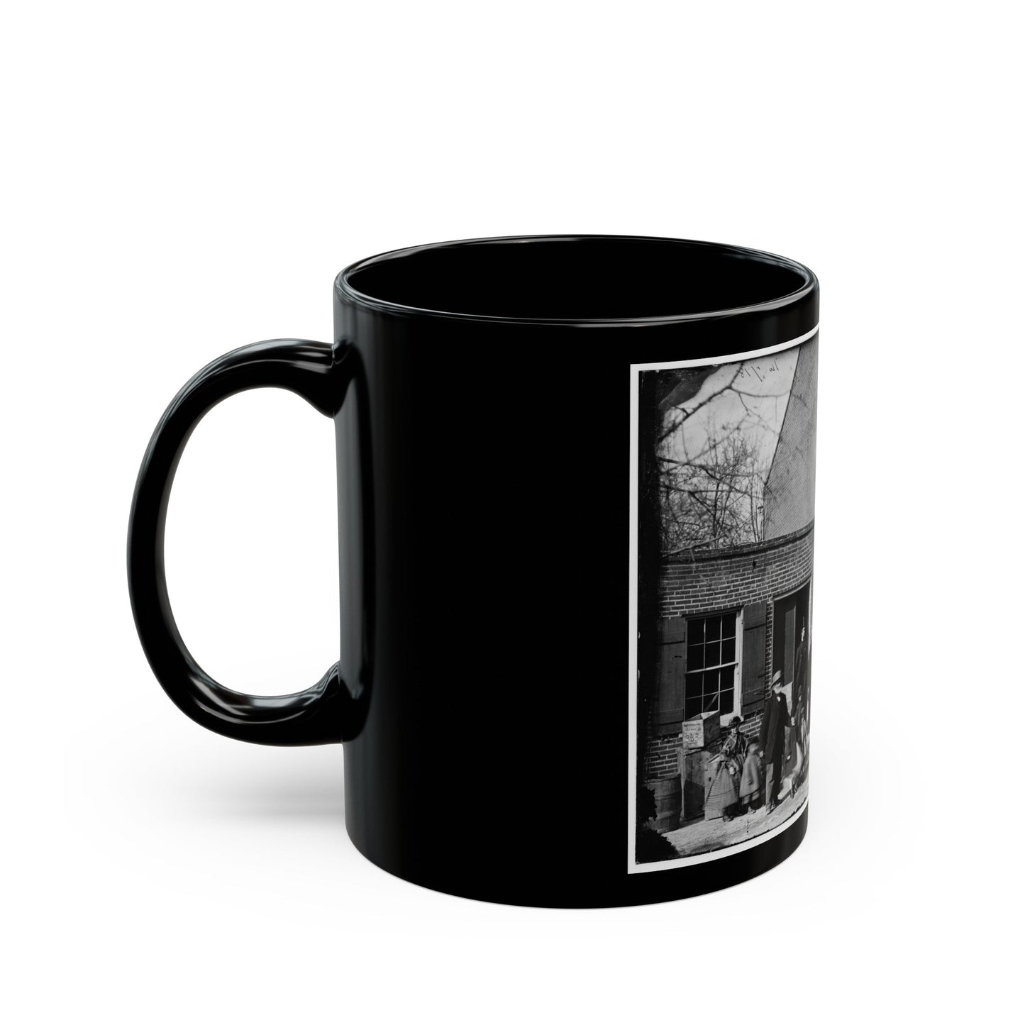 Washington, D.C. Group Before Office Of U.S. Christian Commission, 8th And H Sts. Nw (U.S. Civil War) Black Coffee Mug-The Sticker Space