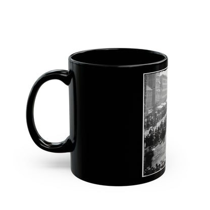 Washington, D.C. Group Of Ambulances Followed By Band And Infantry Units On Pennsylvania Avenue Near The Treasury (U.S. Civil War) Black Coffee Mug-The Sticker Space