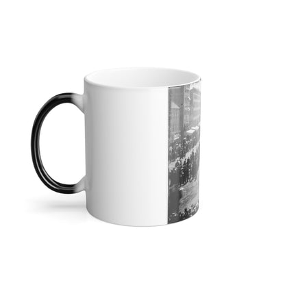 Washington, D.C. Group of Ambulances Followed by Band and Infantry Units on Pennsylvania Avenue Near the Treasury (U.S. Civil War) Color Morphing Mug 11oz-11oz-The Sticker Space