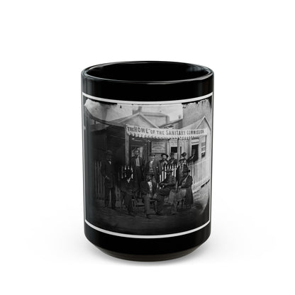 Washington, D.C. Group Of Sanitary Commission Workers At The Entrance Of The Home Lodge (U.S. Civil War) Black Coffee Mug-15oz-The Sticker Space