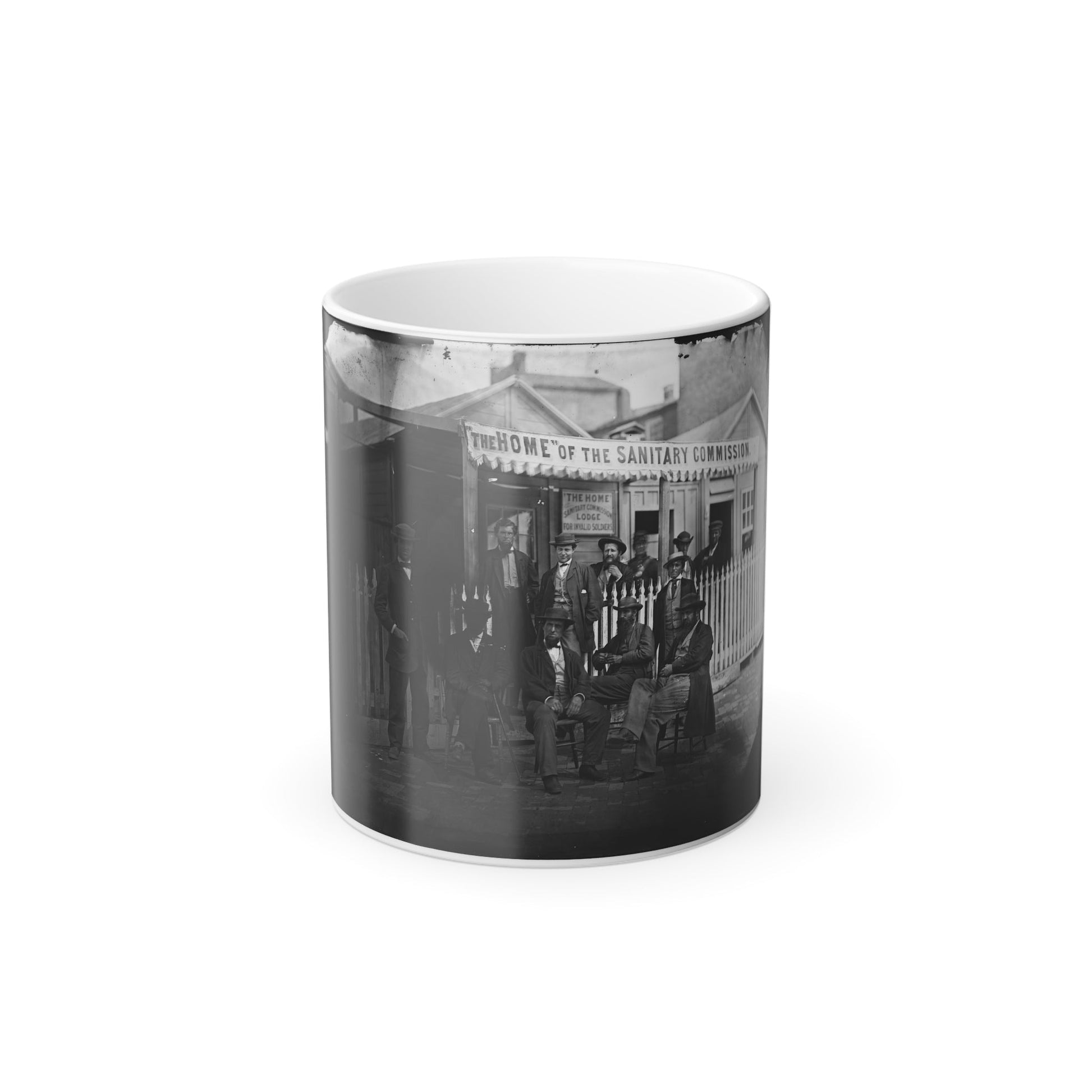 Washington, D.C. Group of Sanitary Commission Workers at the Entrance of the Home Lodge (U.S. Civil War) Color Morphing Mug 11oz-11oz-The Sticker Space