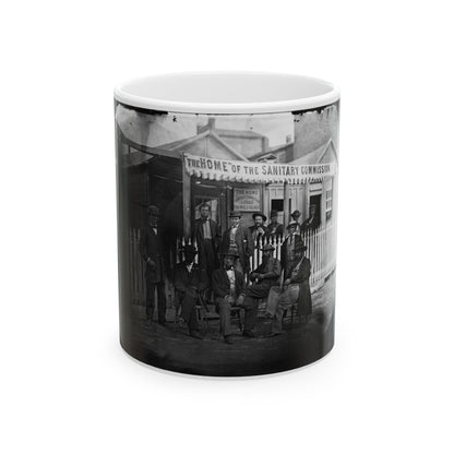 Washington, D.C. Group Of Sanitary Commission Workers At The Entrance Of The Home Lodge (U.S. Civil War) White Coffee Mug-11oz-The Sticker Space