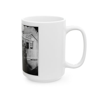 Washington, D.C. Group Of Sanitary Commission Workers At The Entrance Of The Home Lodge (U.S. Civil War) White Coffee Mug
